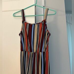 Caution to the wind jumpsuit size s multicolor striped